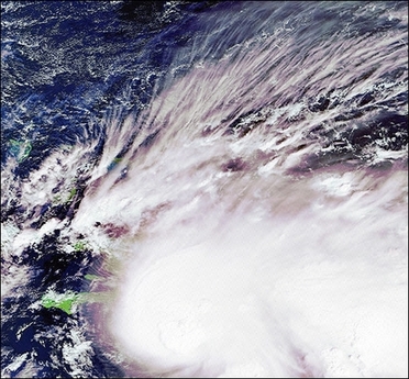 a satellite view of the storm noel