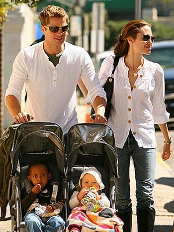 angelina jolie and brad pitt pictures with baby