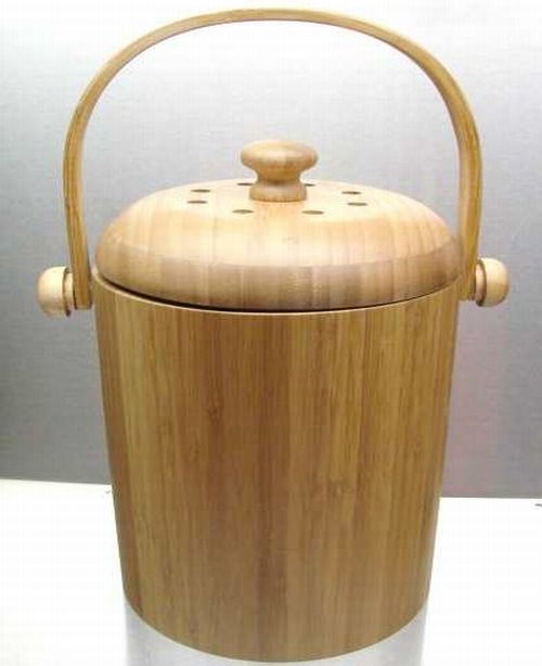 bamboo kitchen compost pail IFc8D 11446