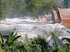 destruction by tsunami waves