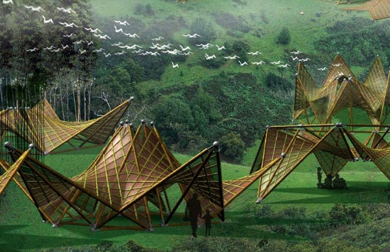 folded bamboo house folded bamboo house
