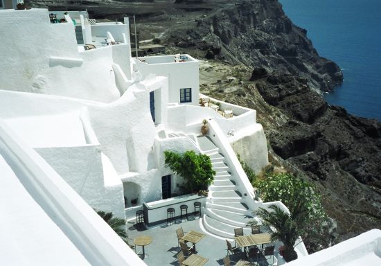 greece white buildings