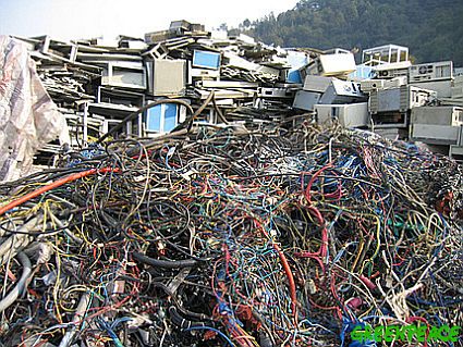 piles of cables and computer w