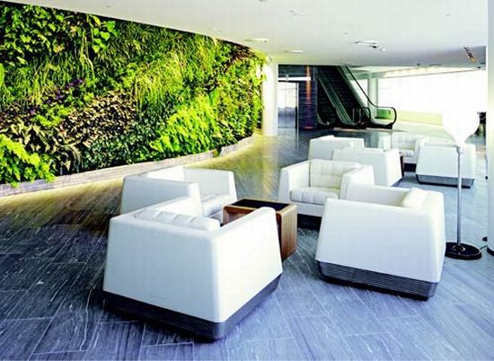 qantas first lounge living wall 2