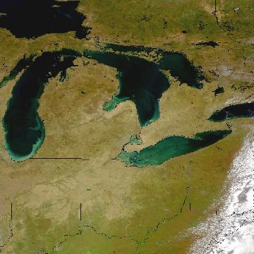 satellite image of the great lakes