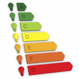 Energy performance scale with bulbs