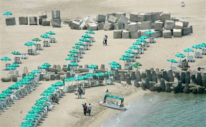embankment building on at mediterranean coast