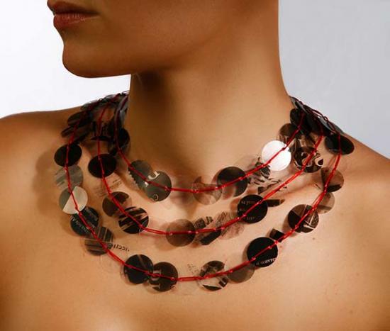necklace from photolithograph wastes necklace from photolithograph wastes