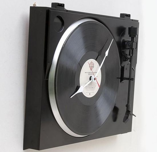 recycled turntable clock 2 recycled turntable clock 2