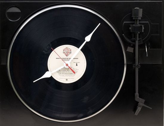 recycled turntable clock recycled turntable clock