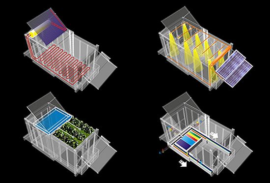 self sufficient compact house system design studio